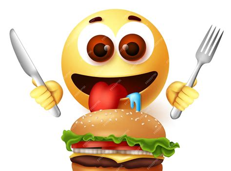 emoji eating a hamburger